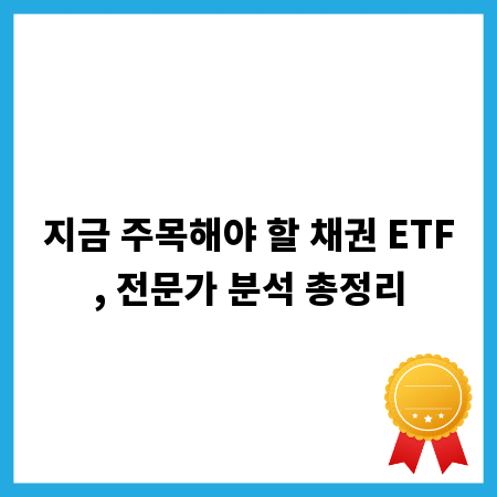 지금 주목해야 할 채권 ETF, 전문가 분석 총정리