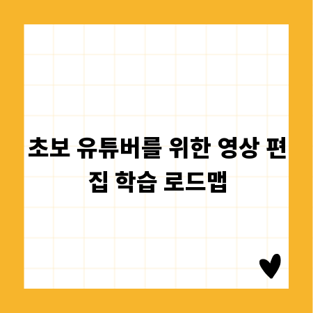초보 유튜버를 위한 영상 편집 학습 로드맵