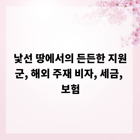 낯선 땅에서의 든든한 지원군, 해외 주재 비자, 세금, 보험