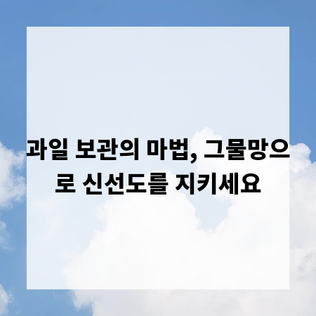 과일 보관의 마법, 그물망으로 신선도를 지키세요