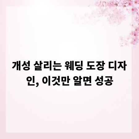 개성 살리는 웨딩 도장 디자인, 이것만 알면 성공