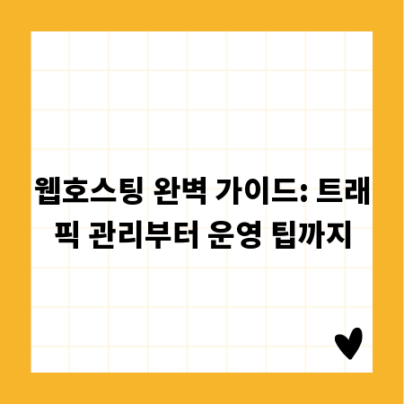 웹호스팅 완벽 가이드: 트래픽 관리부터 운영 팁까지