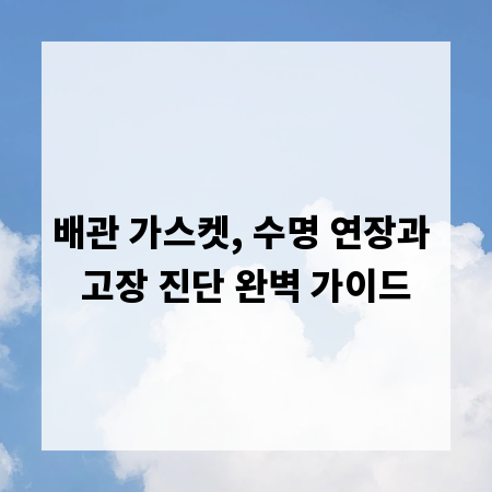 배관 가스켓, 수명 연장과 고장 진단 완벽 가이드