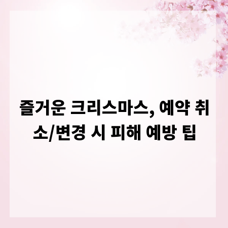 즐거운 크리스마스, 예약 취소/변경 시 피해 예방 팁