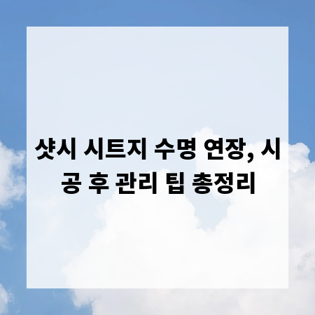 샷시 시트지 수명 연장, 시공 후 관리 팁 총정리