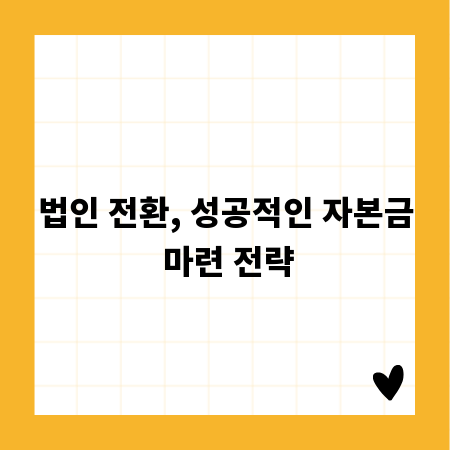 법인 전환, 성공적인 자본금 마련 전략