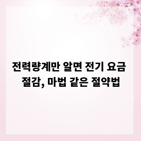 전력량계만 알면 전기 요금 절감, 마법 같은 절약법