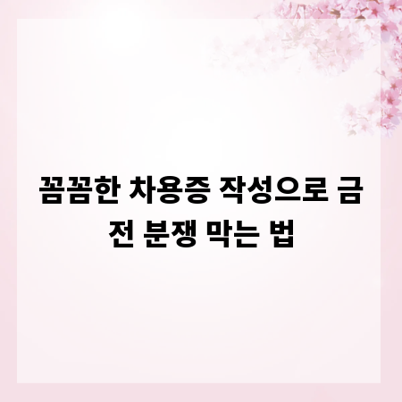 꼼꼼한 차용증 작성으로 금전 분쟁 막는 법