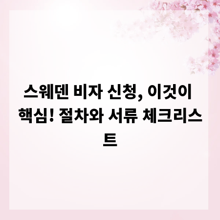 스웨덴 비자 신청, 이것이 핵심! 절차와 서류 체크리스트
