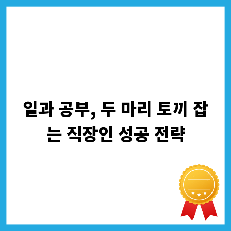 일과 공부, 두 마리 토끼 잡는 직장인 성공 전략
