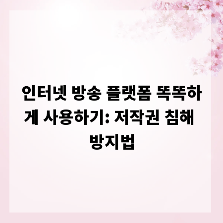 인터넷 방송 플랫폼 똑똑하게 사용하기: 저작권 침해 방지법