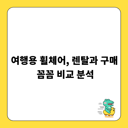 여행용 휠체어, 렌탈과 구매 꼼꼼 비교 분석