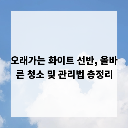 오래가는 화이트 선반, 올바른 청소 및 관리법 총정리