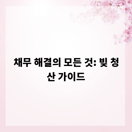 채무 해결의 모든 것: 빚 청산 가이드
