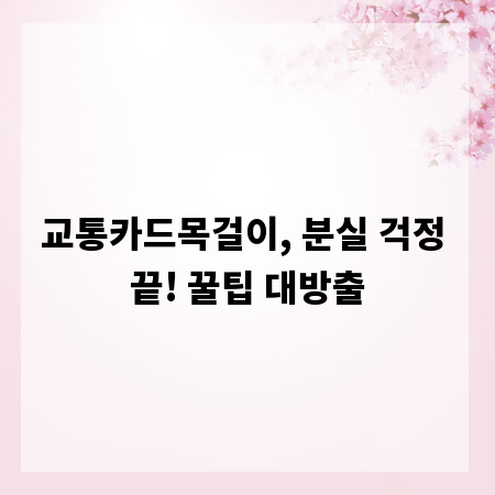 교통카드목걸이, 분실 걱정 끝! 꿀팁 대방출