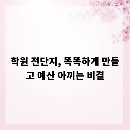 학원 전단지, 똑똑하게 만들고 예산 아끼는 비결