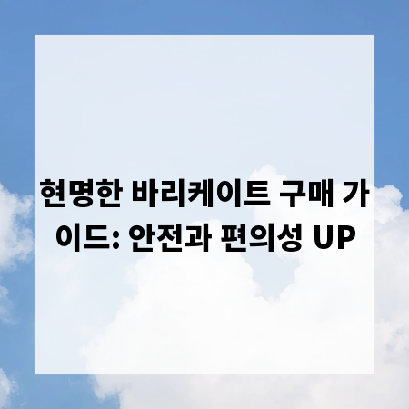 현명한 바리케이트 구매 가이드: 안전과 편의성 UP