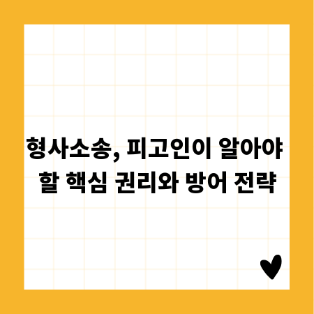 형사소송, 피고인이 알아야 할 핵심 권리와 방어 전략