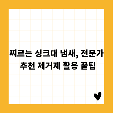 찌르는 싱크대 냄새, 전문가 추천 제거제 활용 꿀팁