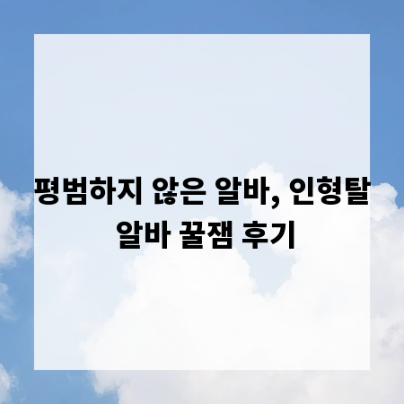 평범하지 않은 알바, 인형탈 알바 꿀잼 후기