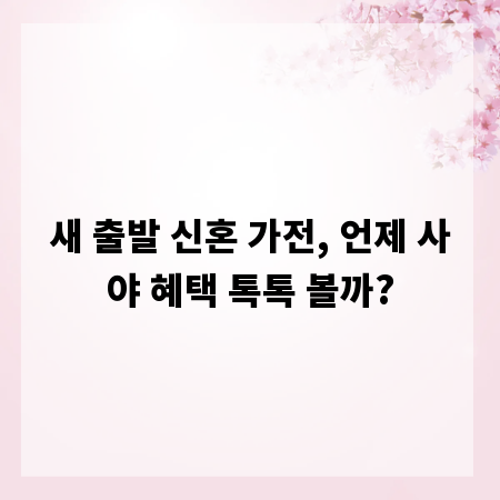 새 출발 신혼 가전, 언제 사야 혜택 톡톡 볼까?