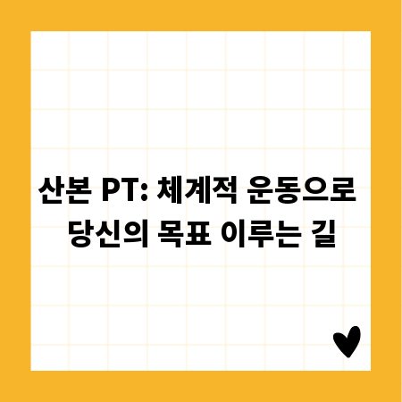 산본 PT: 체계적 운동으로 당신의 목표 이루는 길