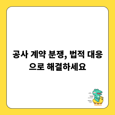 공사 계약 분쟁, 법적 대응으로 해결하세요