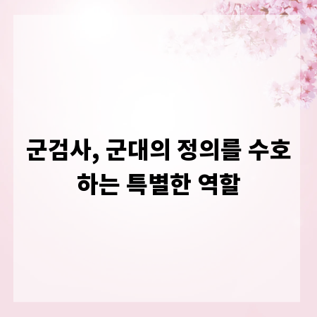 군검사, 군대의 정의를 수호하는 특별한 역할