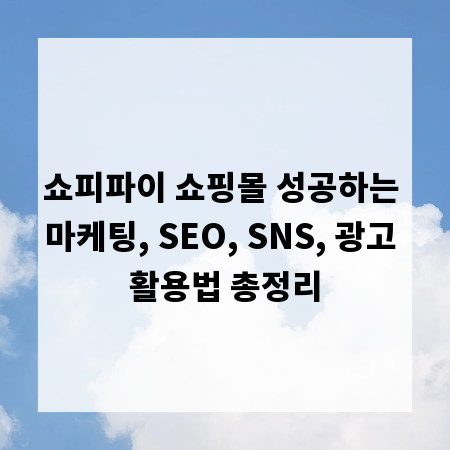 쇼피파이 쇼핑몰 성공하는 마케팅, SEO, SNS, 광고 활용법 총정리