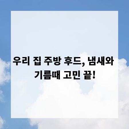 우리 집 주방 후드, 냄새와 기름때 고민 끝!