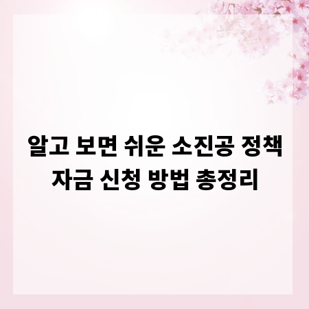 알고 보면 쉬운 소진공 정책자금 신청 방법 총정리