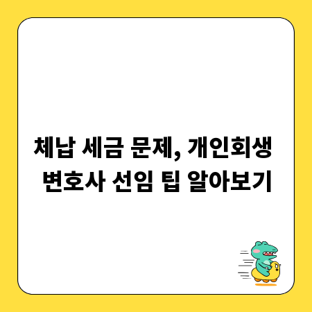 체납 세금 문제, 개인회생 변호사 선임 팁 알아보기