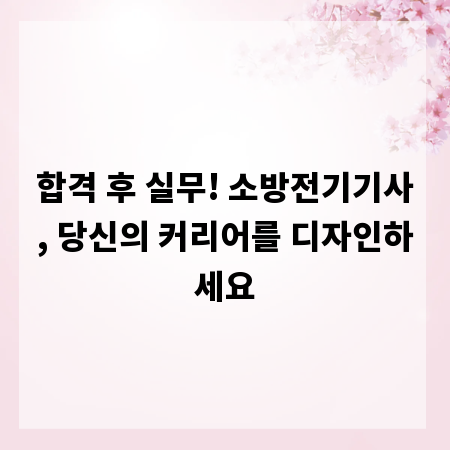합격 후 실무! 소방전기기사, 당신의 커리어를 디자인하세요