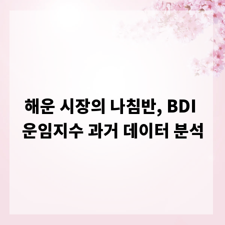 해운 시장의 나침반, BDI 운임지수 과거 데이터 분석