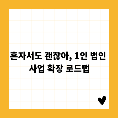 혼자서도 괜찮아, 1인 법인 사업 확장 로드맵