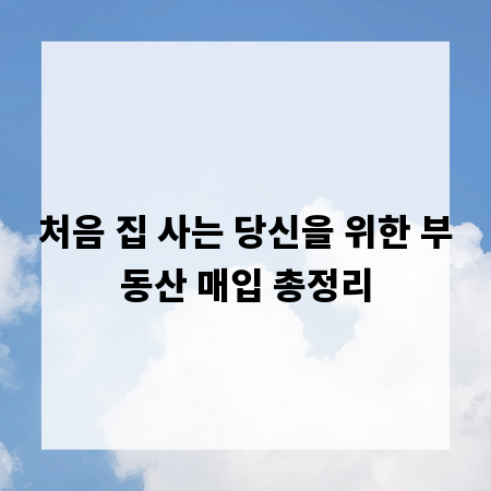 처음 집 사는 당신을 위한 부동산 매입 총정리