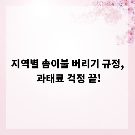 지역별 솜이불 버리기 규정, 과태료 걱정 끝!