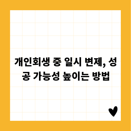 개인회생 중 일시 변제, 성공 가능성 높이는 방법