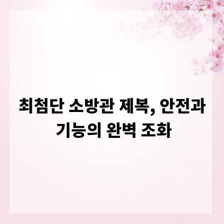 최첨단 소방관 제복, 안전과 기능의 완벽 조화