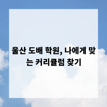울산 도배 학원, 나에게 맞는 커리큘럼 찾기