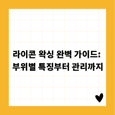 라이콘 왁싱 완벽 가이드: 부위별 특징부터 관리까지