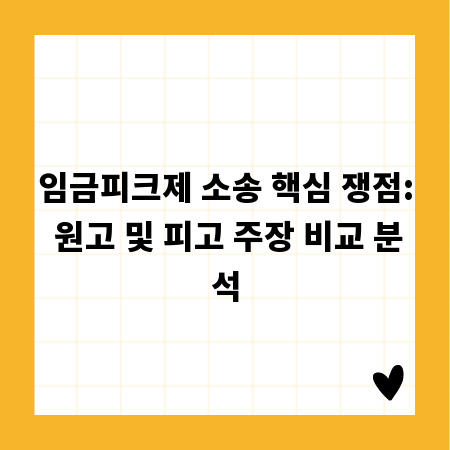 임금피크제 소송 핵심 쟁점: 원고 및 피고 주장 비교 분석