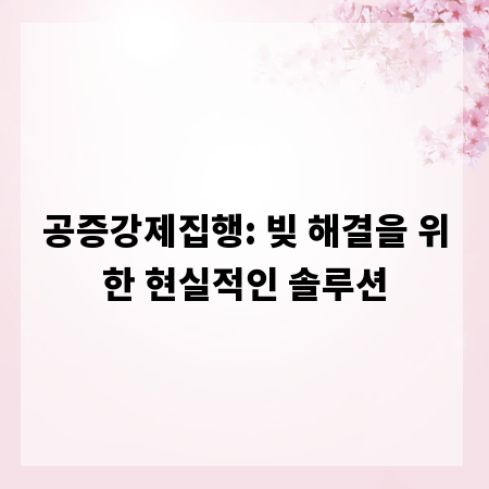 공증강제집행: 빚 해결을 위한 현실적인 솔루션
