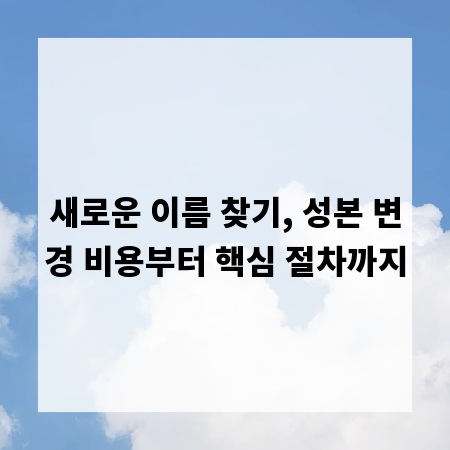 새로운 이름 찾기, 성본 변경 비용부터 핵심 절차까지