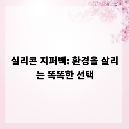 실리콘 지퍼백: 환경을 살리는 똑똑한 선택
