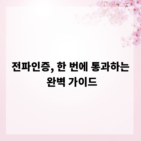 전파인증, 한 번에 통과하는 완벽 가이드