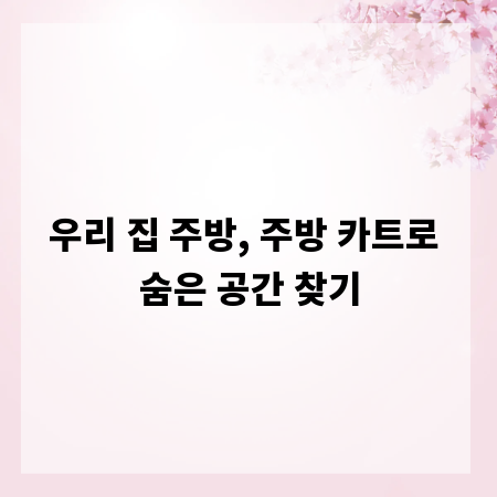 우리 집 주방, 주방 카트로 숨은 공간 찾기