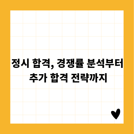 정시 합격, 경쟁률 분석부터 추가 합격 전략까지