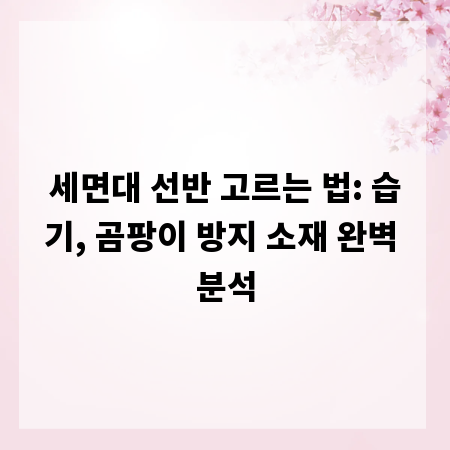 세면대 선반 고르는 법: 습기, 곰팡이 방지 소재 완벽 분석