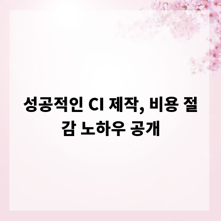 성공적인 CI 제작, 비용 절감 노하우 공개